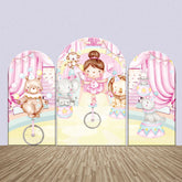 Zirkus Zeigen Mädchen Tiere Geburtstag Bogen Hintergrund Bausatz